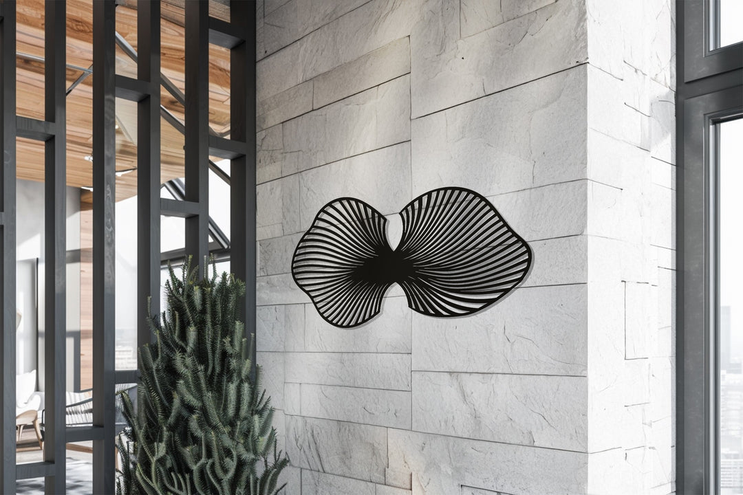 Black Abstract Wings Metal Wall Art – Modern Symmetry Décor