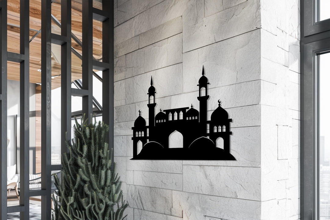 Minaret and dome mosque metal wall art design