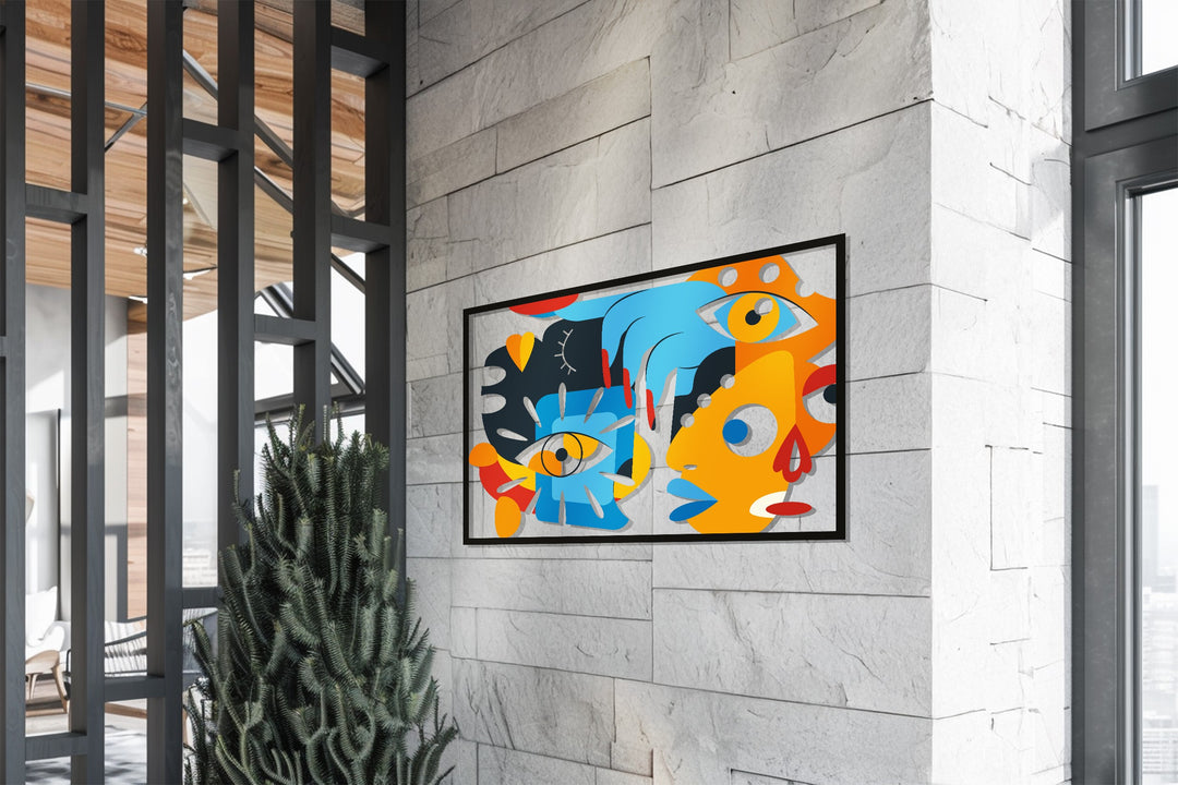 Fragmented Emotions – Abstract Faces Metal Wall Art