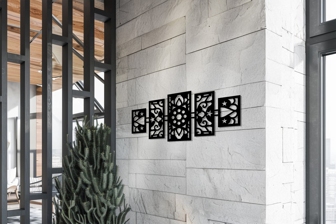 Multi panel Islamic wall art metal