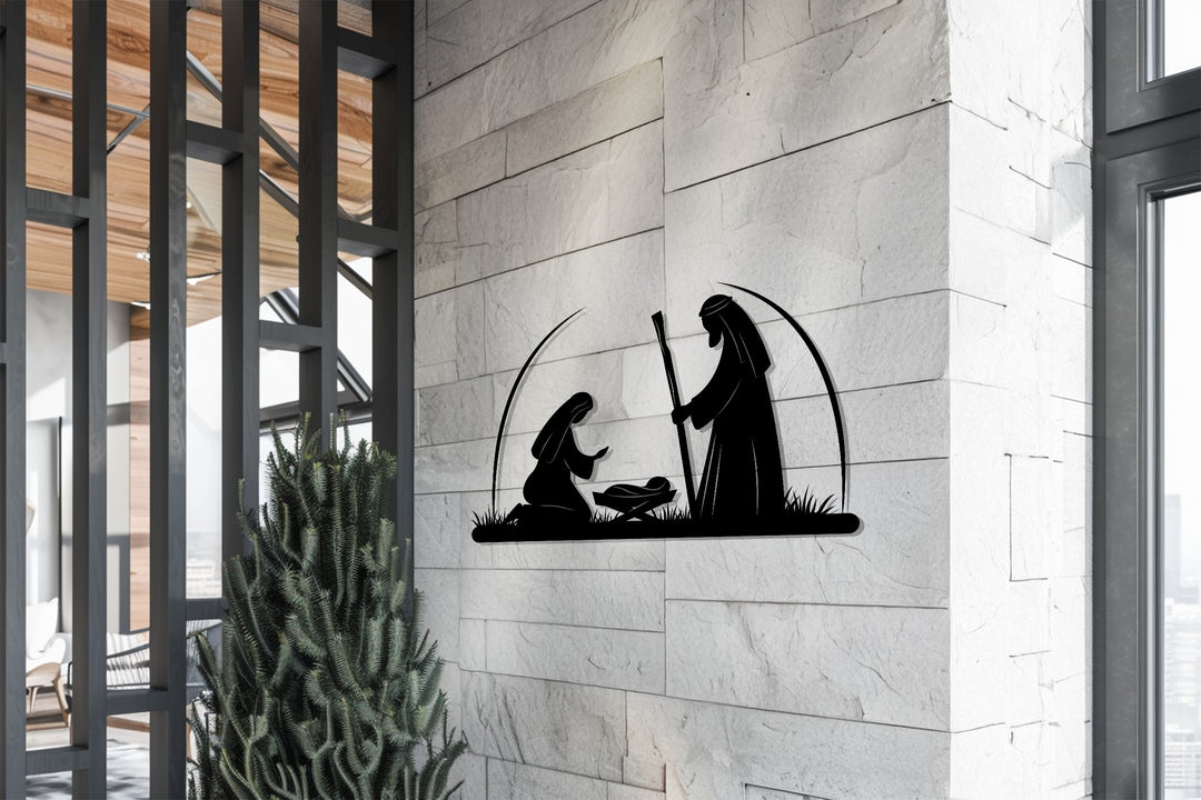 Nativity Scene – Holy Family Metal Wall Art