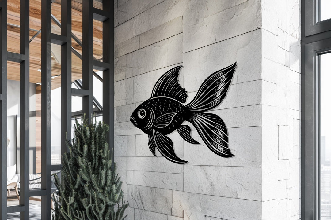 Elegant Fish Silhouette – Ocean Inspired Metal Wall Art