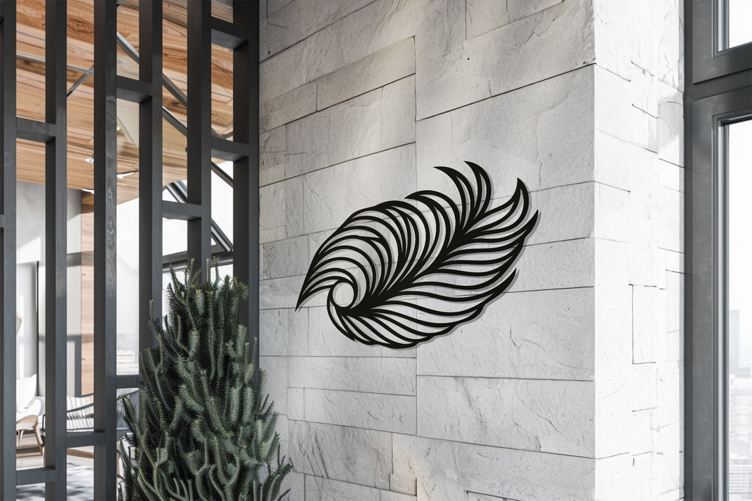 Ethereal Feather Flow – Abstract Metal Wall Art
