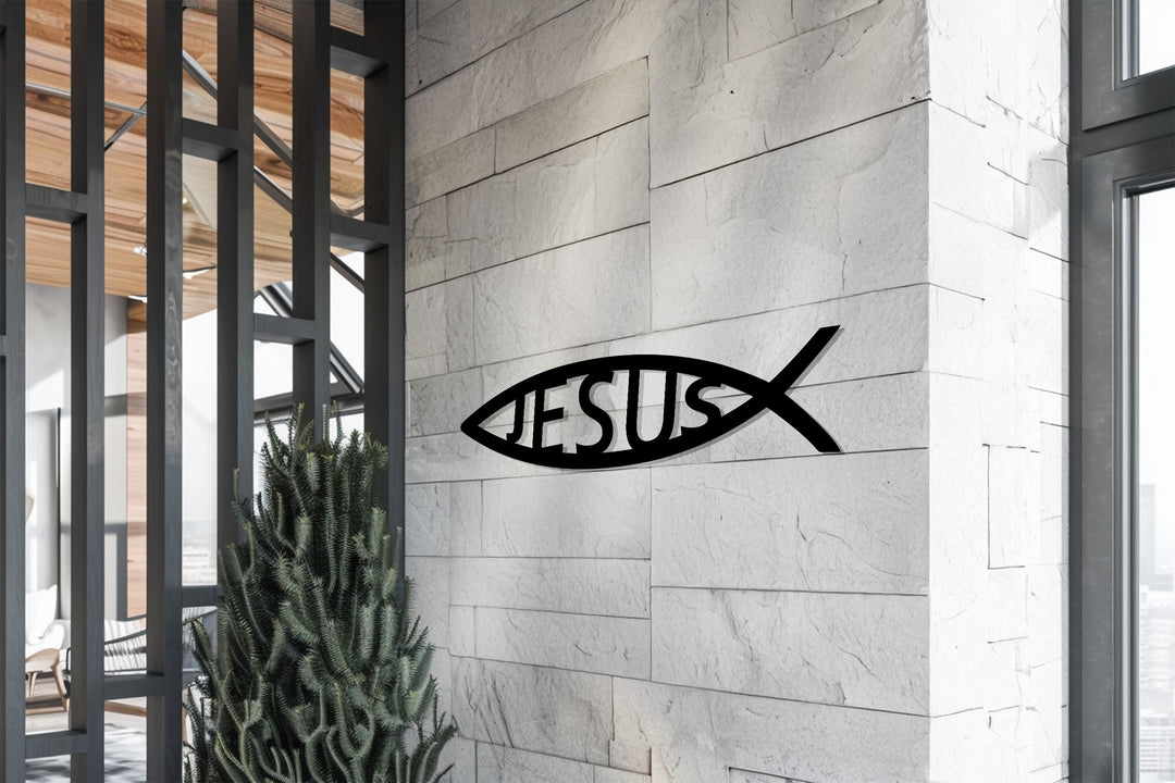 Christian Jesus symbol wall art metal
