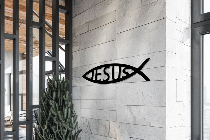 Christian Jesus symbol wall art metal