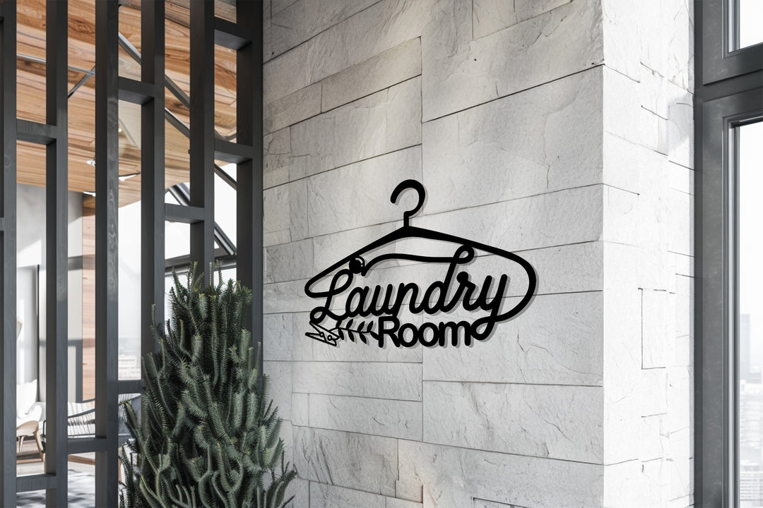 Laundry Room Metal Wall Art – Red Hanger Design