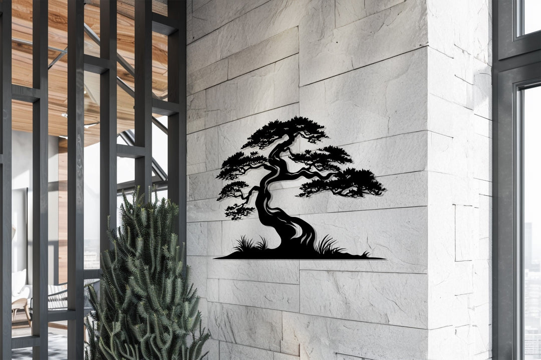 Zen Harmony Bonsai – Japanese Tree Metal Wall Art