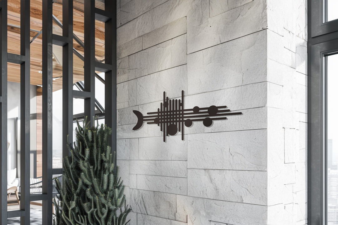 Modern Harmony Metal Wall Art – Abstract Musical Décor Design