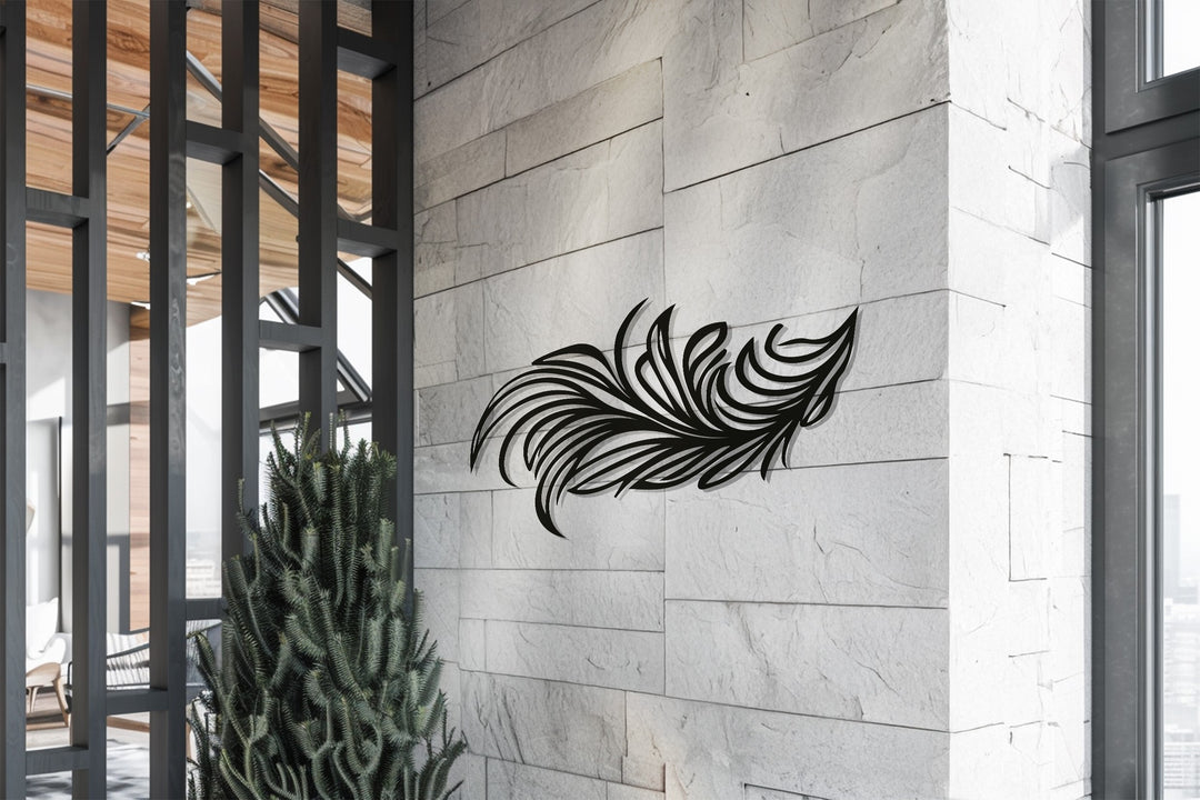 Flowing Feather Art – Abstract Metal Wall Art