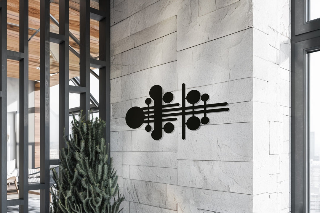 Geometric Harmony – Abstract Circles & Lines Metal Wall Art