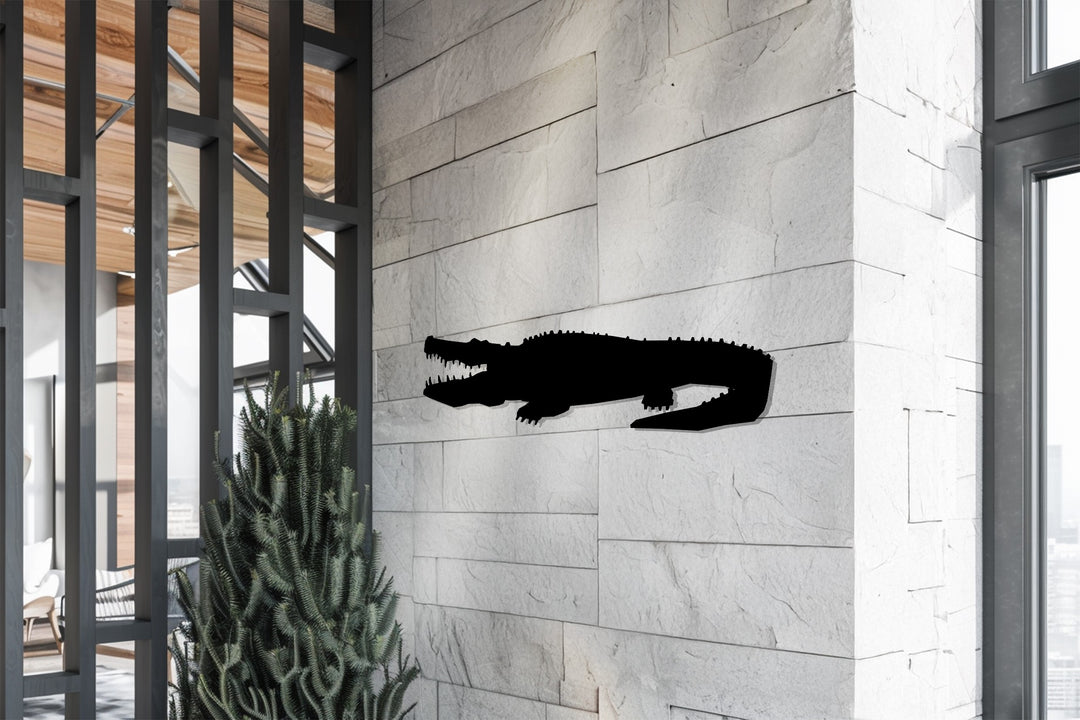 Crocodile Silhouette – Fierce Reptile Metal Wall Art