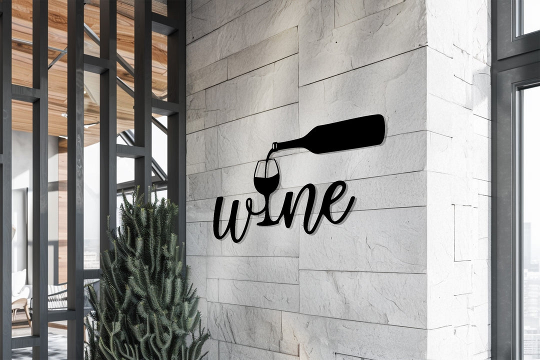 Wine Pour – Modern Kitchen Metal Wall Art