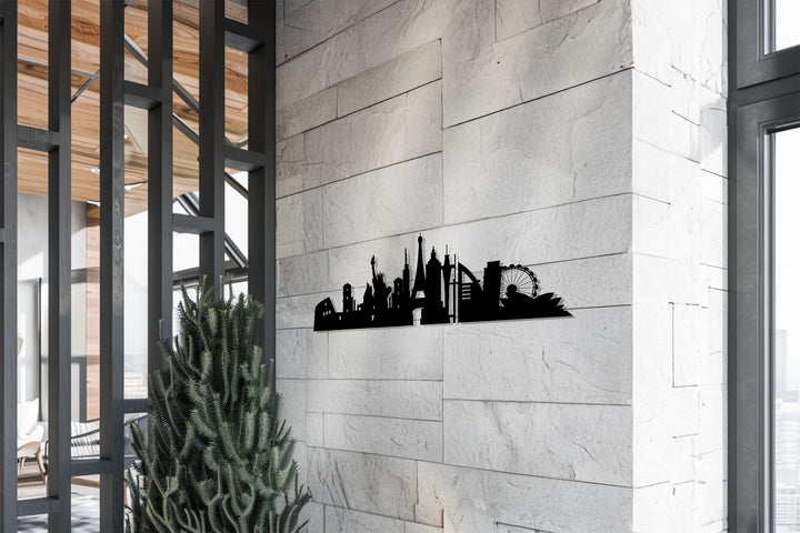 World landmarks metal wall decor