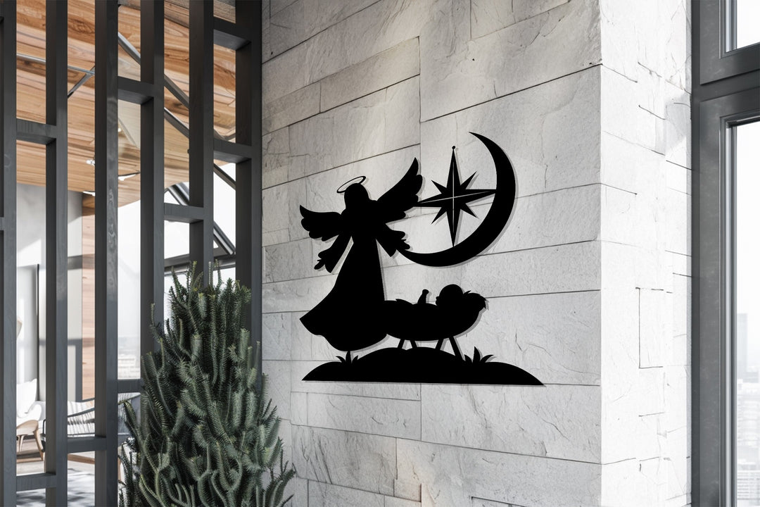 بركة الملاك الحارس - مشهد الميلاد فن جداري معدني