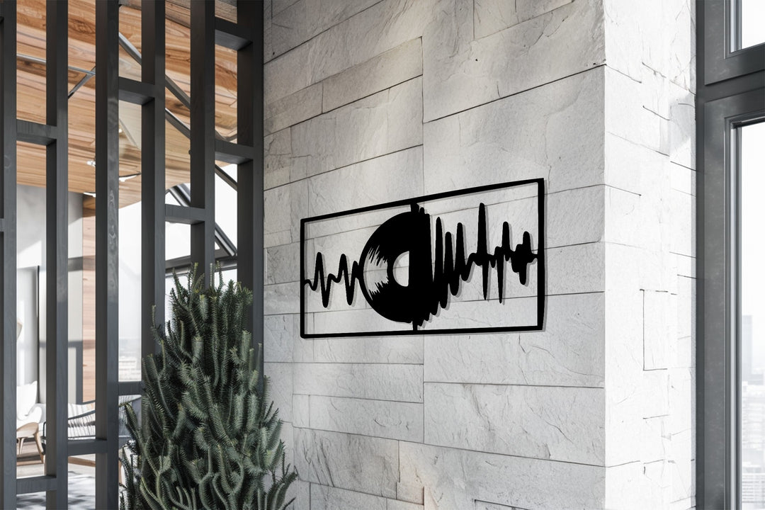 Vinyl Soundwave Metal Wall Art – Modern Music-Inspired Home Decor
