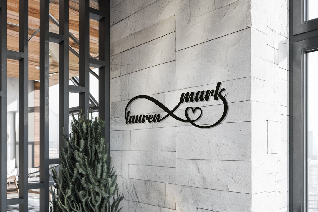 Infinity Couple Name Metal Wall Art – Personalized Decor