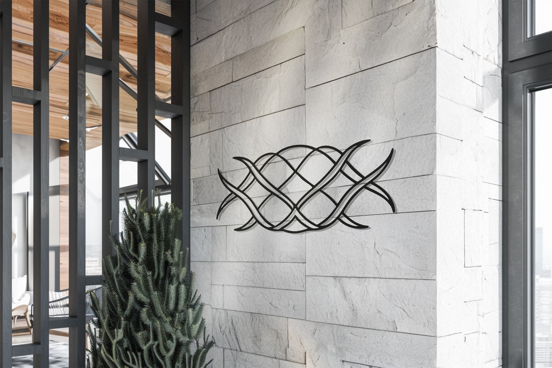 Flowing Waves Metal Wall Art – Abstract Curved Line Décor