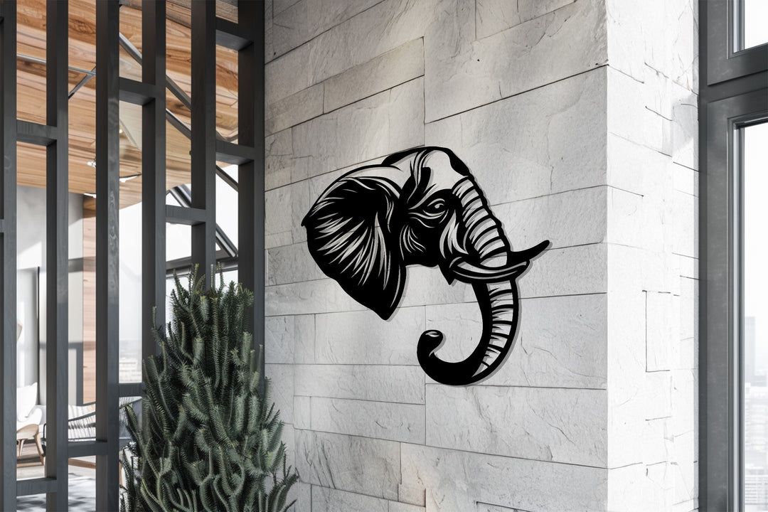 فيل مهيب – رحلة سفاري عصرية فن جداري معدني