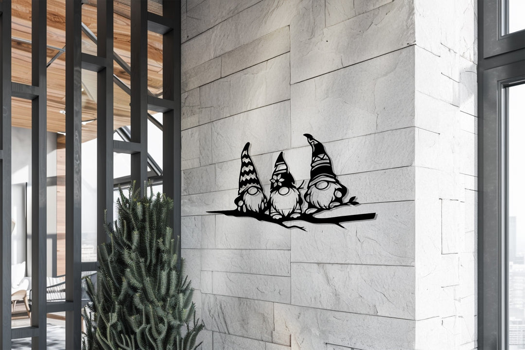 ثلاثي غريب الأطوار – قزم إسكندنافي فن جداري معدني