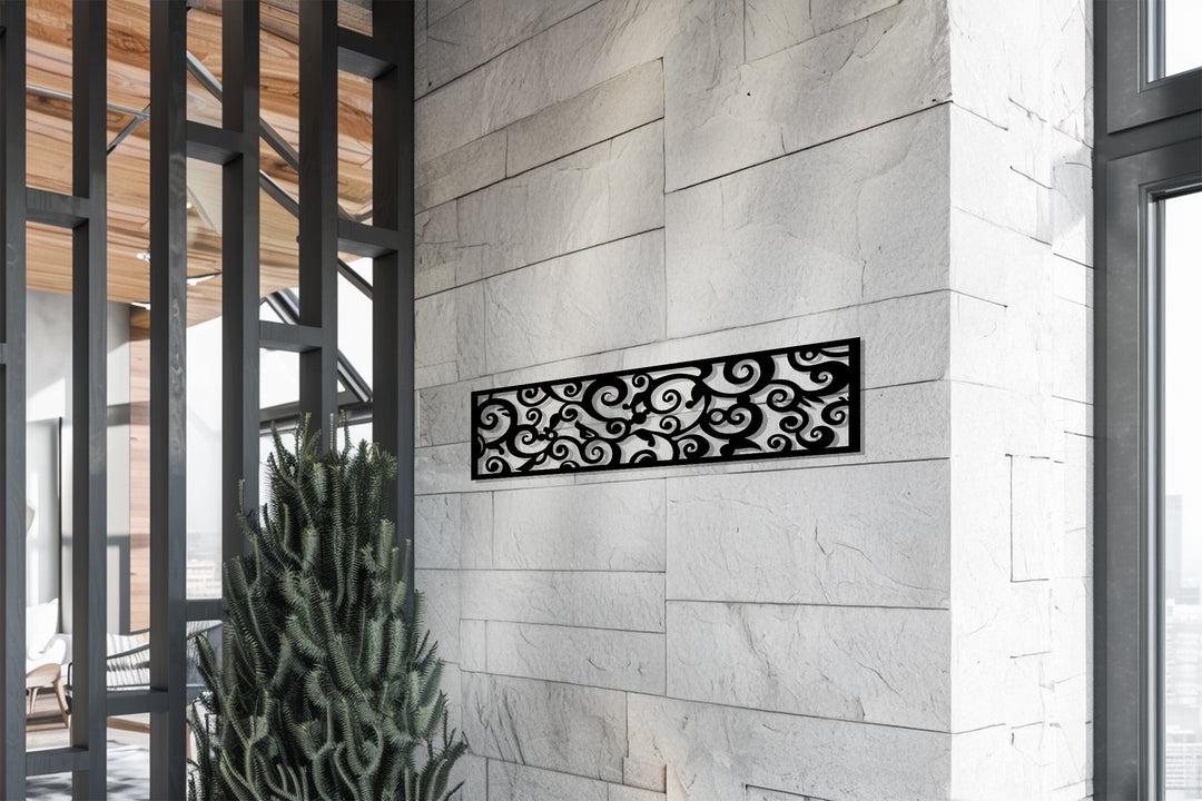 دوامة حرفية – زخارف حلزونية فن جداري معدني لوحة