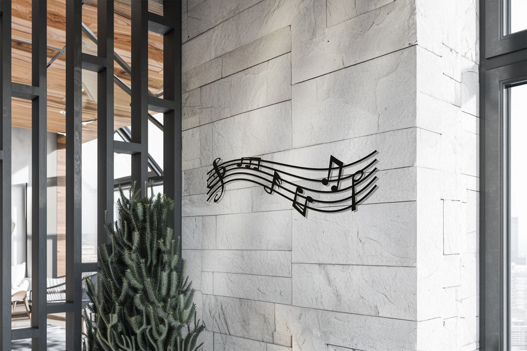 Musical Notes – Flowing Melody Metal Wall Art