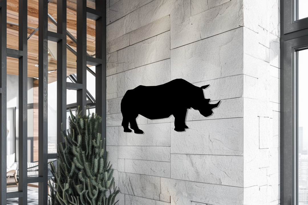 Rhino Silhouette – Wildlife Inspired Metal Wall Art
