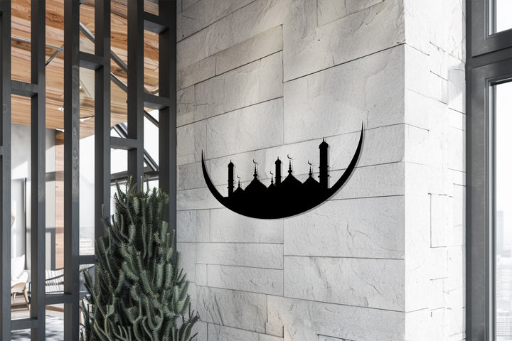 Minimalist mosque metal wall decor
