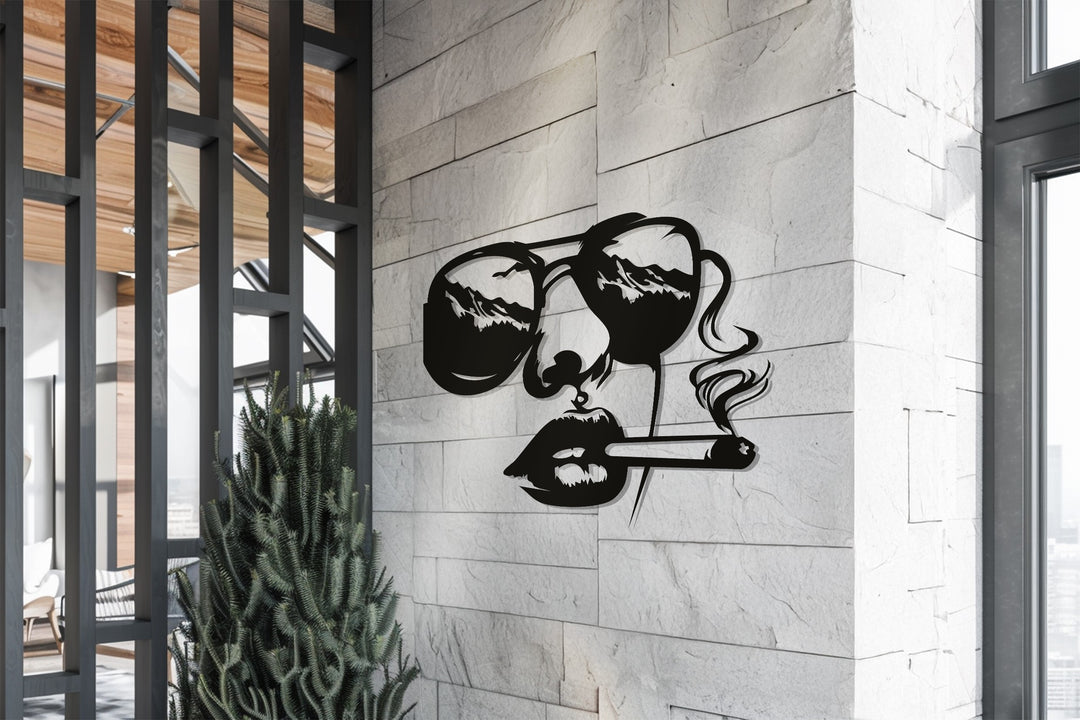 Smoky Reflections – Modern Abstract Face Metal Wall Art