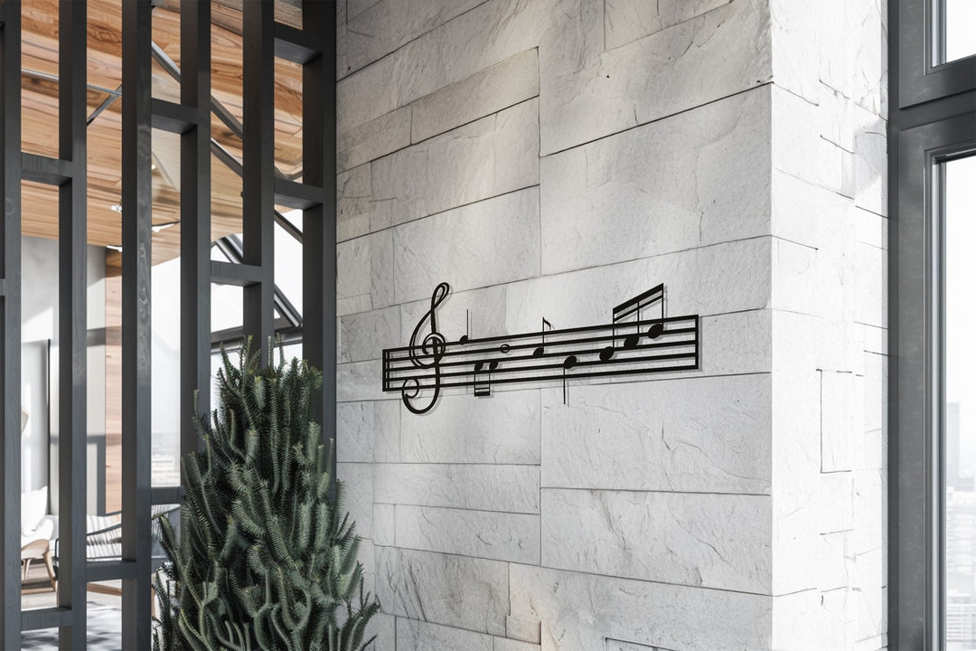 Musical Staff Notes – Classic Metal Wall Art