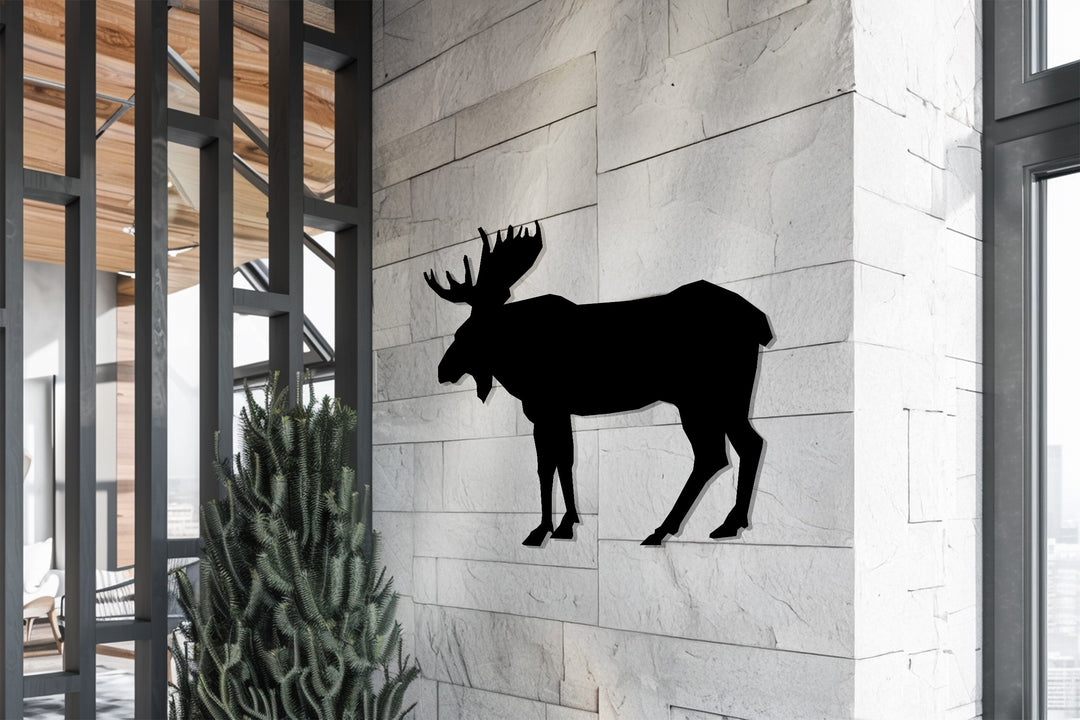 Moose Silhouette – Rustic Wilderness Metal Wall Art