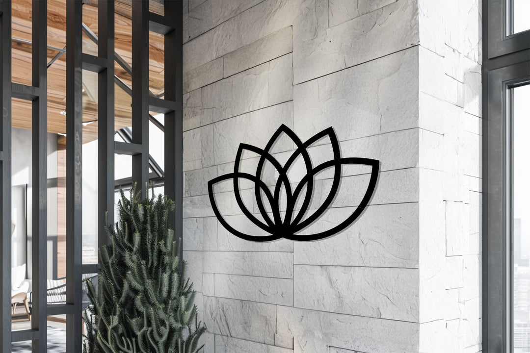 Serene Lotus – Minimalist Metal Wall Art