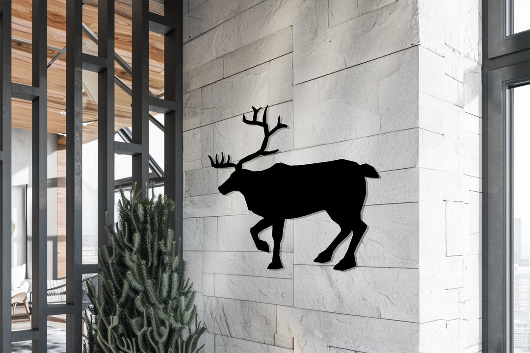 Majestic Deer Silhouette – Nature Inspired Metal Wall Art