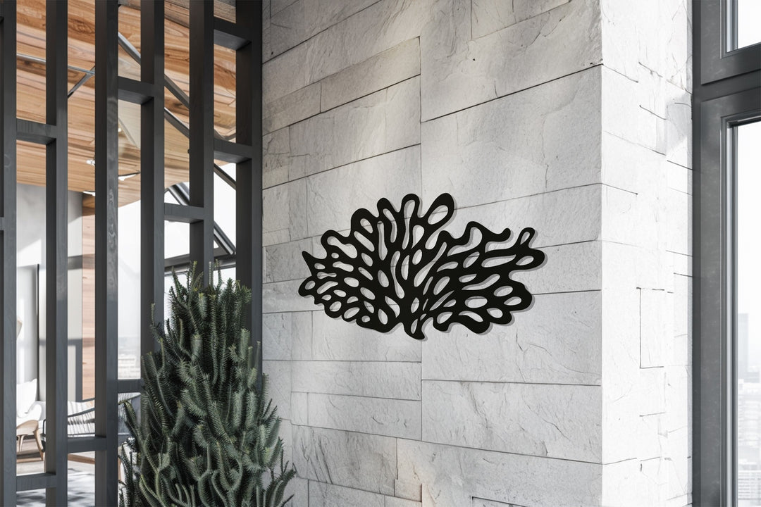 Coral Reef Silhouette – Modern Ocean Inspired Metal Wall Art