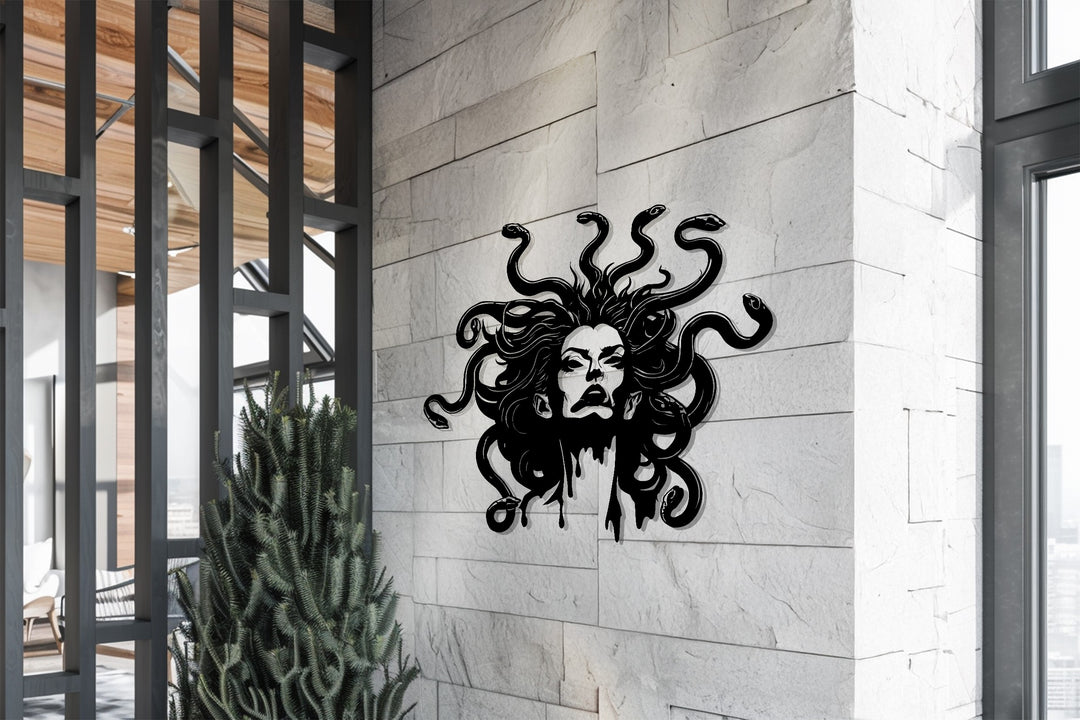 Medusa Metal Wall Art – Mythology Inspired Modern Home Decor