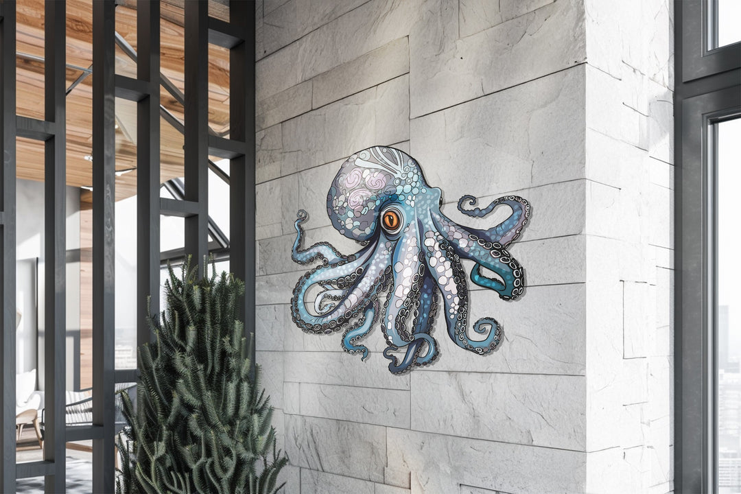 Ocean Octopus Metal Wall Art – Intricate Marine-Inspired Home Decor