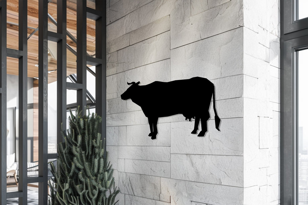 Cow Silhouette – Rustic Farmhouse Metal Wall Art