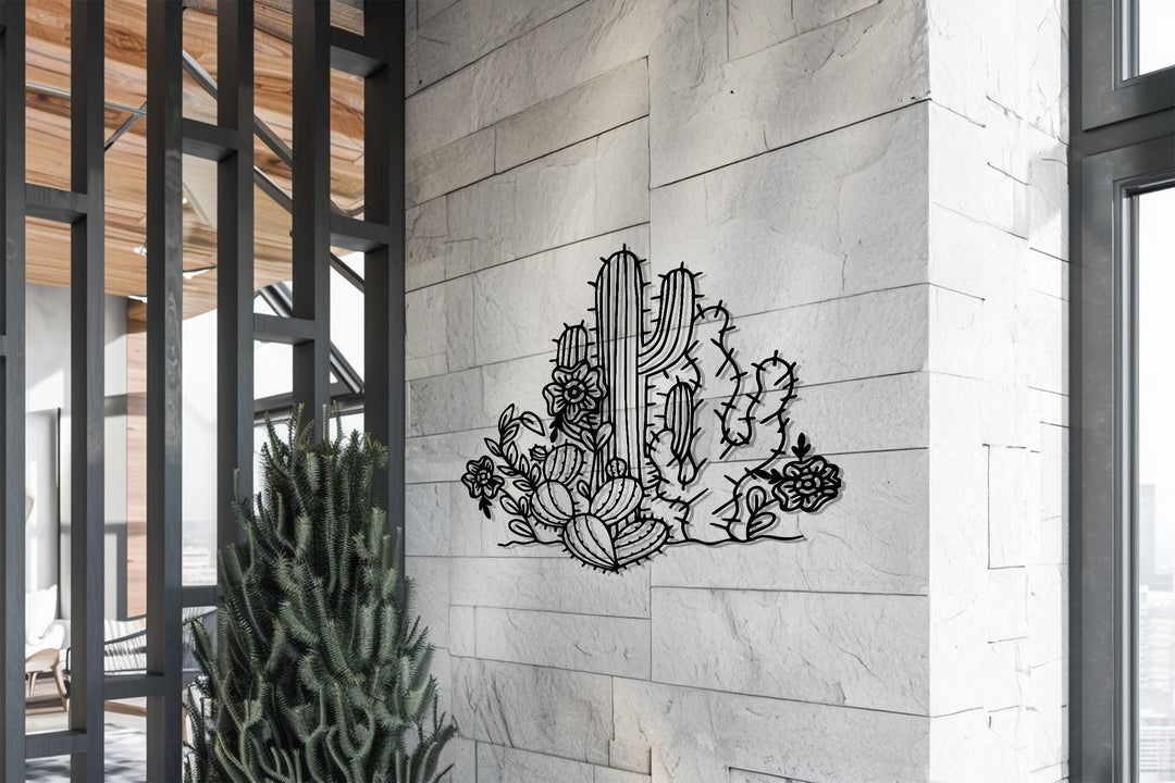 Desert Bloom – Cactus Garden Metal Wall Art