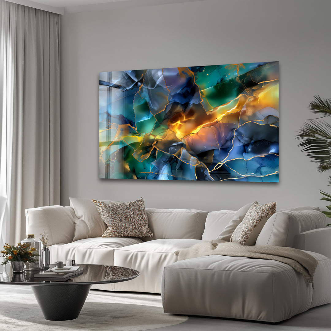 Fractured Light – Abstract Shattered Prism Glass Wall Art