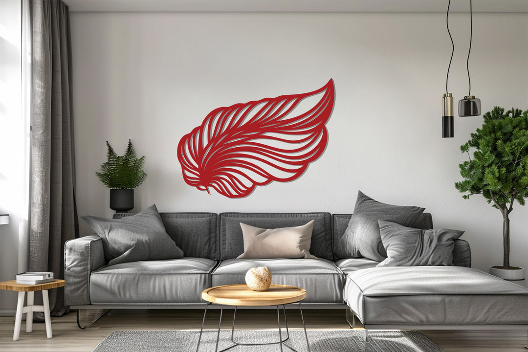 Elegant Wing Feather Metal Wall Art – Modern Black Décor