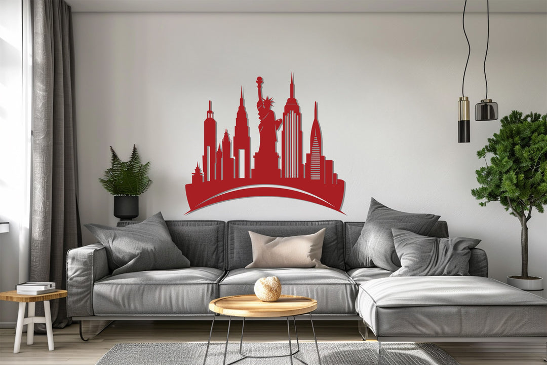 World landmarks metal wall art