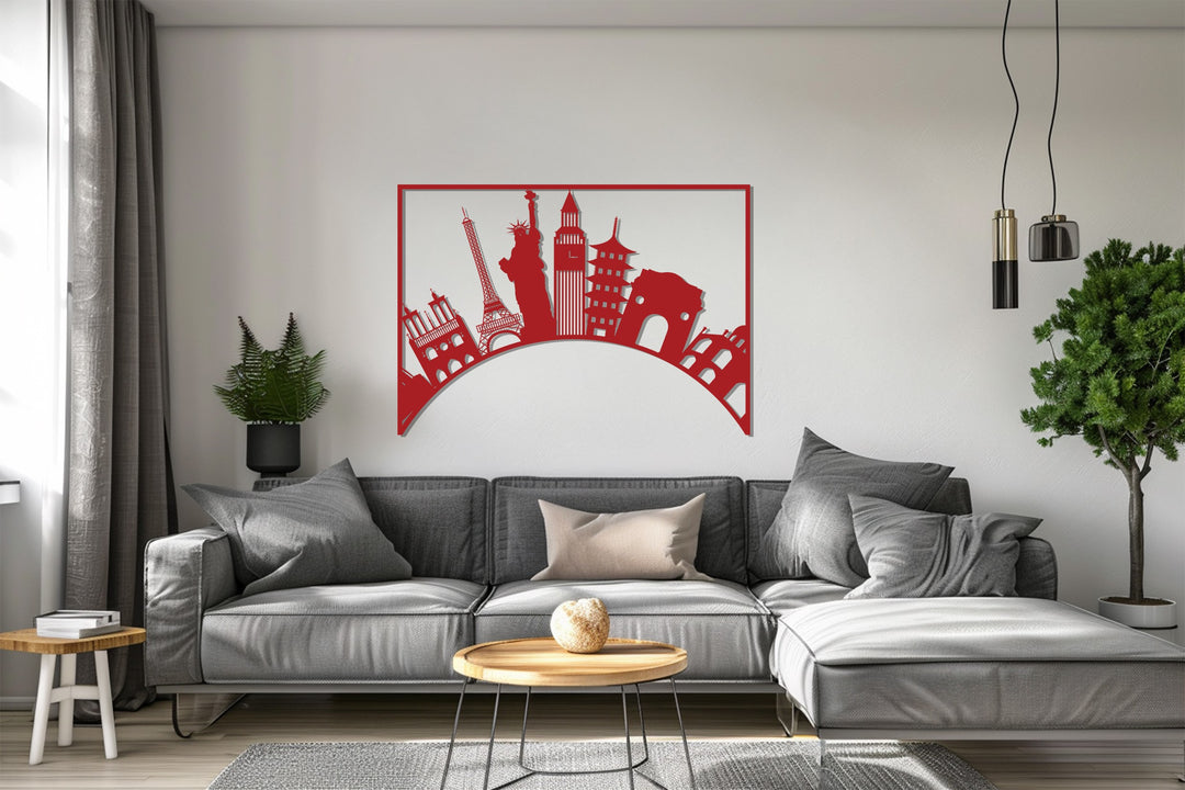 Office travel decor metal wall art