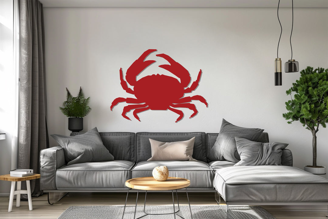 Sea life inspired crab silhouette metal artwork