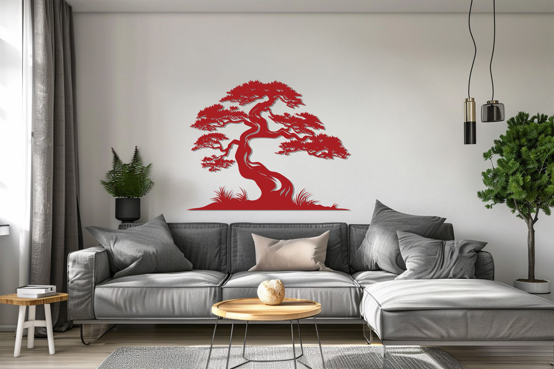 Zen Harmony Bonsai – Japanese Tree Metal Wall Art