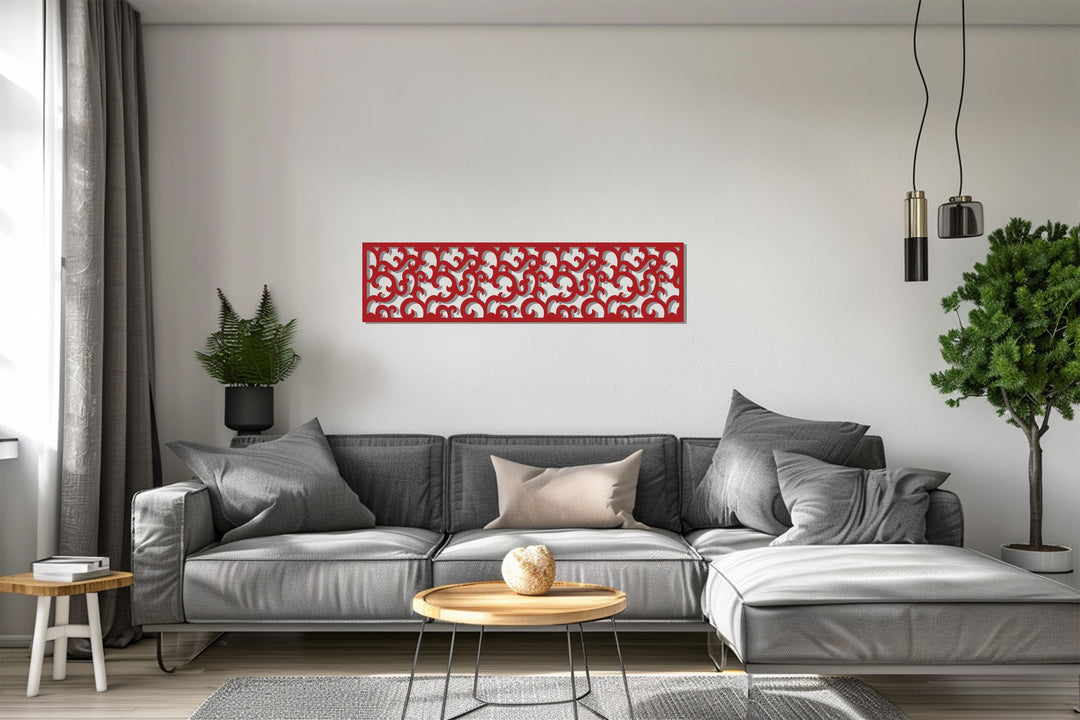 أناقة مزخرفة – لفافة كلاسيكية فن جداري معدني لوحة