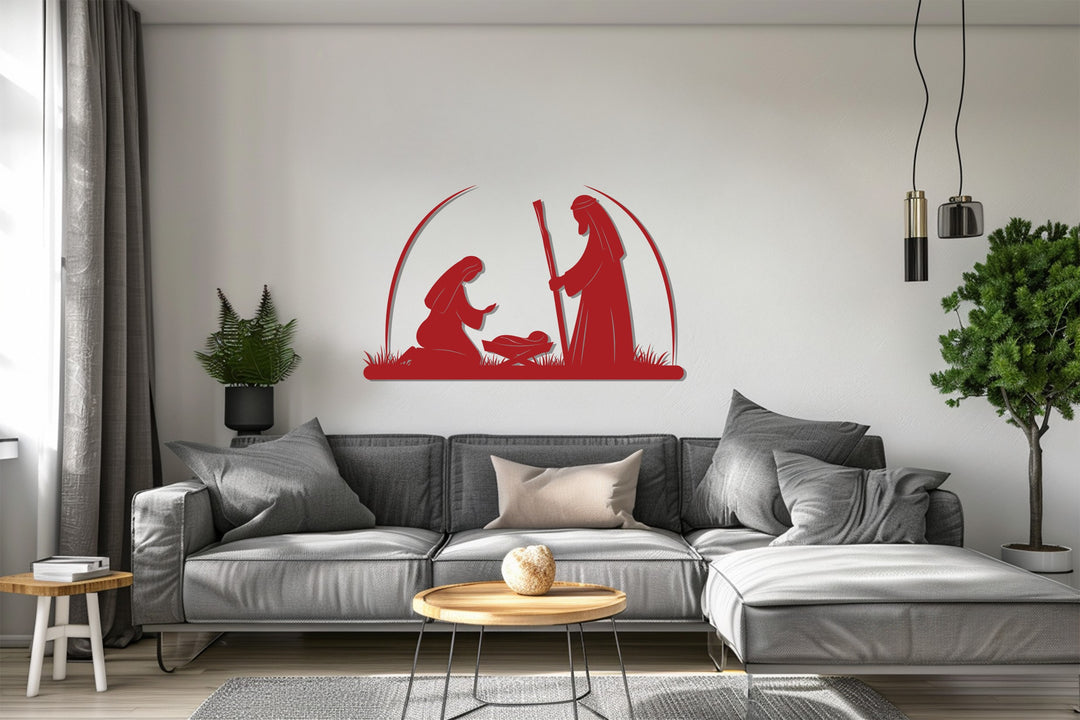 Nativity Scene – Holy Family Metal Wall Art