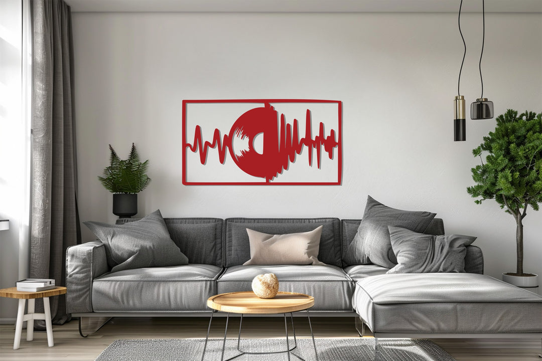 Vinyl Soundwave Metal Wall Art – Modern Music-Inspired Home Decor