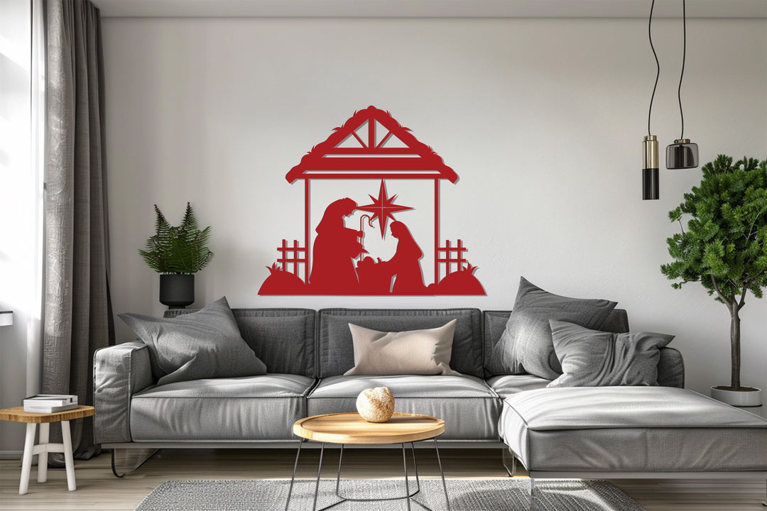 نجمة بيت لحم – ميلاد العائلة المقدسة فن جداري معدني