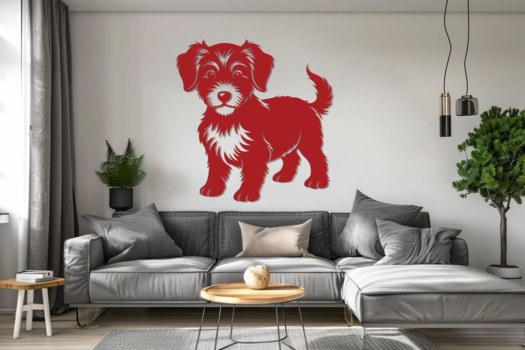 Playful Puppy Silhouette – Dog Metal Wall Art