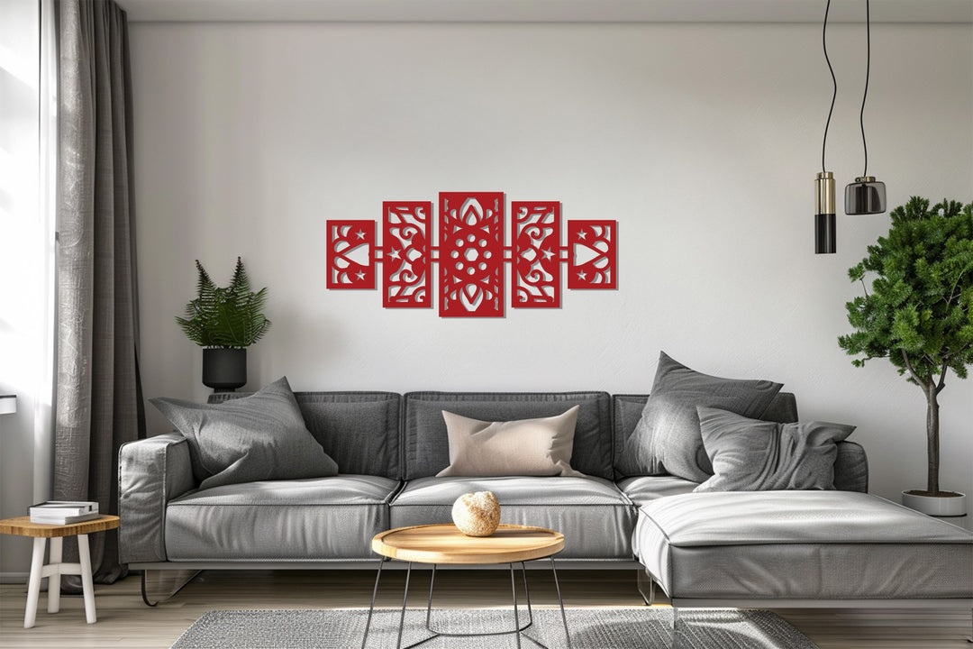 نمط التناغم - هندسي حديث فن جداري معدني لوحة