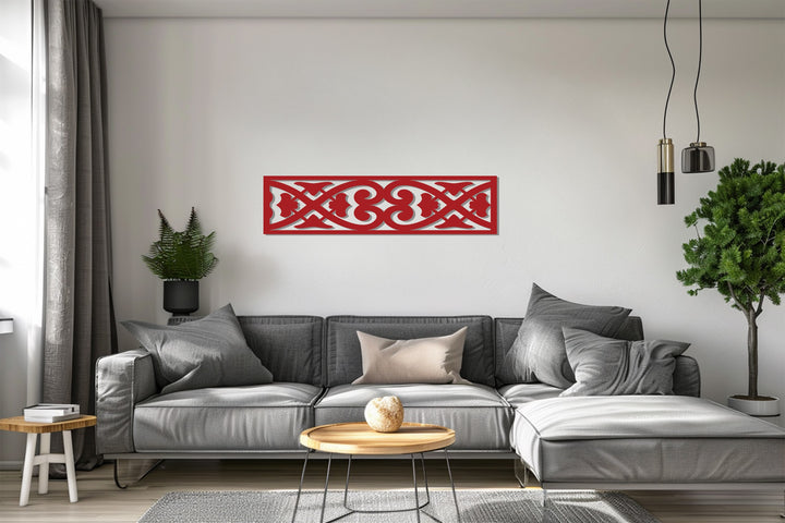 Horizontal black metal wall décor for modern interiors